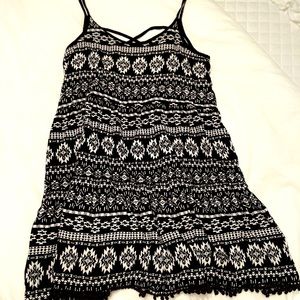 Spaghetti strapped mini sun dress with tassels